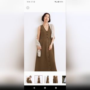 Lightspun Button-Front Tank Midi Dress Medium